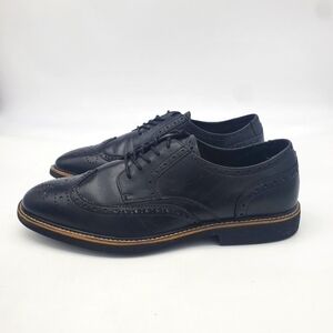 Asher Green Dress Shoes Mens 10.5M Genuine Leather AG100 Black Oxfords